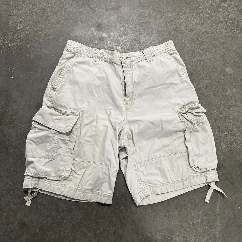 Ruff Hewn Mens Tan Cargo Shorts Size 34 Multi Pocket Utility